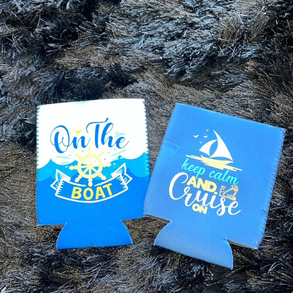 Set of 2 koozies nautical themed